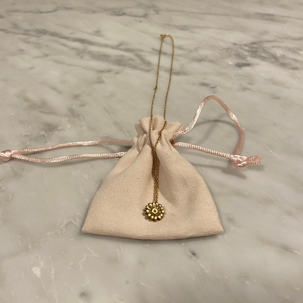 Dogeared Flower Gold Dipped Dainty Layer Necklace